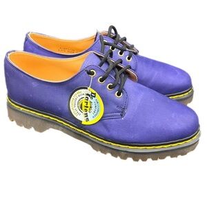 Purple Indigo Dr Martens 1461 Waxy Leather Low Top Oxford Sz M7/W9 Vintage UK